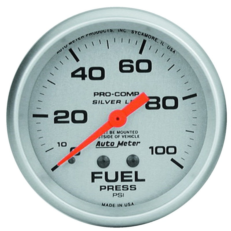Autometer Gauge, Fuel Press, 2 5/8", 100Psi, Liquid Filled Mech, Ultra-Lite 4612 Photo - Primary
