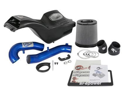aFe Momentum XP PRO DRY S Cold Air Intake System W/ 3 IN Blue Intake Tubes 51-73120-L Photo - Unmounted