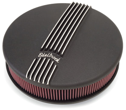 Edelbrock Air Cleaner, Classic Series, Round, Aluminum Top, Cloth Element, 14" 41173 Photo - Primary