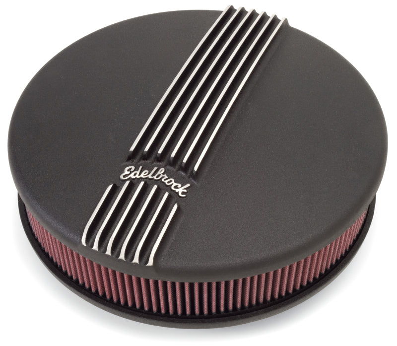 Edelbrock Air Cleaner, Classic Series, Round, Aluminum Top, Cloth Element, 14" 41173 Photo - Primary