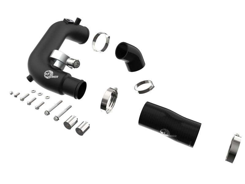 aFe BladeRunner 2 1/2in Intercooler Hot Side Charge Pipe 18-21 Jeep Wrangler JL L4-2.0L (t) - Black 46-20468-B 46-20468-B Photo - Unmounted