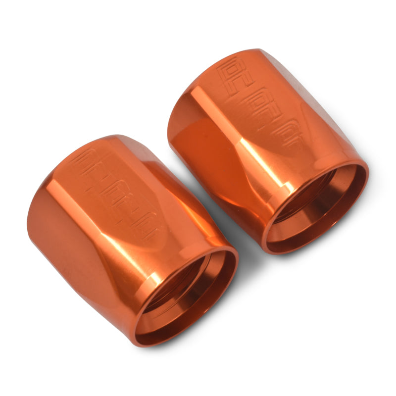 Russell Performance 2-Piece -6 AN Anodized Full Flow Swivel Hose End Sockets (Qty 2) - Orange 615524 615524 Photo - out of package