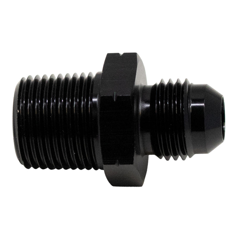 DeatschWerks 6AN Male Flare to 3/8in Male NPT Adapter - Anodized Matte Black 6-02-0902-B 6-02-0902-B Photo - Primary