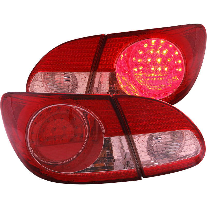 Anzo 2003-2008 Toyota Corolla LED Tail lights Red Clear 4pc 321190 Photo - Primary