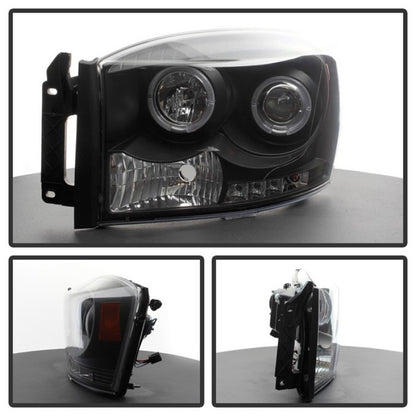 Spyder Dodge Ram 1500 06-08/Ram 2500 06-09 Projector Headlights LED Halo LED Blk PRO-YD-DR06-HL-BK 5010001 5010001 User 1