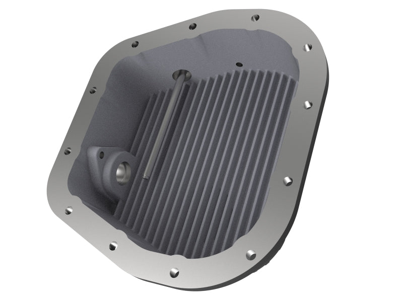 aFe Pro Series Rear Differential Cover Black w/ Machined Fins; w/ Gear Oil 46-70152-WL Photo - Unmounted