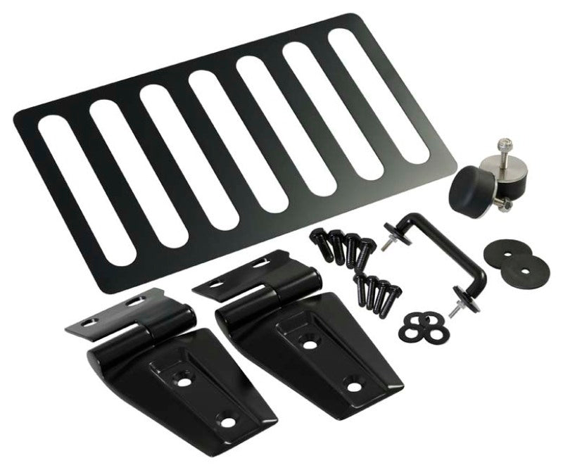Kentrol 07-18 Jeep Wrangler JK Hood Kit Without Hood Catch - Powdercoat Black 50588WHC 50588WHC Photo - Primary
