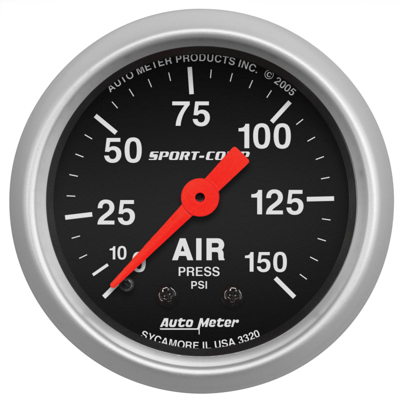 Autometer t Comp 3320 2" Air Press 0-150 PSI Mechanical Gauge 3320 Photo - Primary