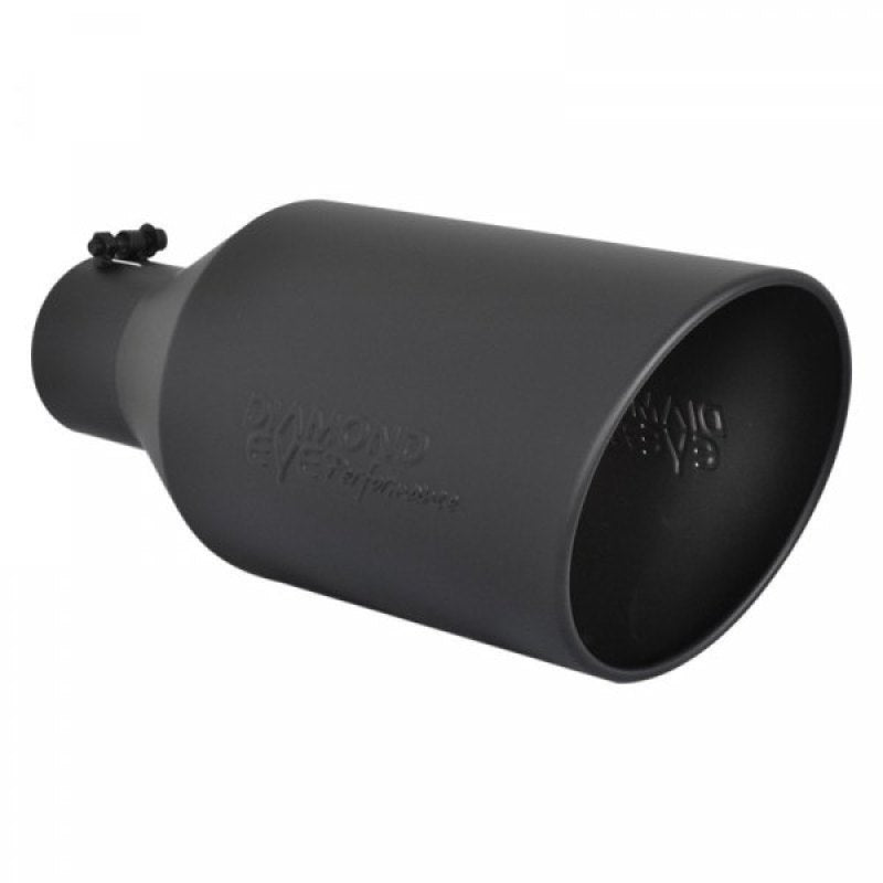 Diamond Eye Performance Diamond Eye TIP 4in-7inX18in BOLT-ON ROLLED ANGLE 15 ANGLE CUT DIAMOND EYE BLACK POWDER COATED 4718BRA-DEBK 4718BRA-DEBK User 1