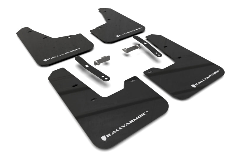 Rally Armor 2023 Kia Niro SG2 Black UR Mud Flap White Logo MF21-UR-BLK-WH MF21-UR-BLK-WH Photo - Primary