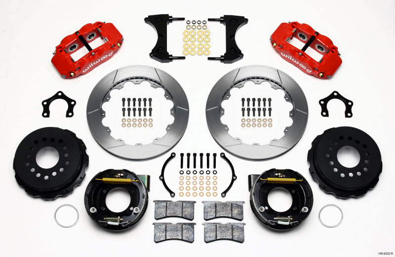 Wilwood Narrow Superlite 4R Rear P-Brk Kit 12.88in Red Mopar/Dana 2.36in Off w/Snap Ring Brng 140-9222-R 140-9222-R Photo - Primary
