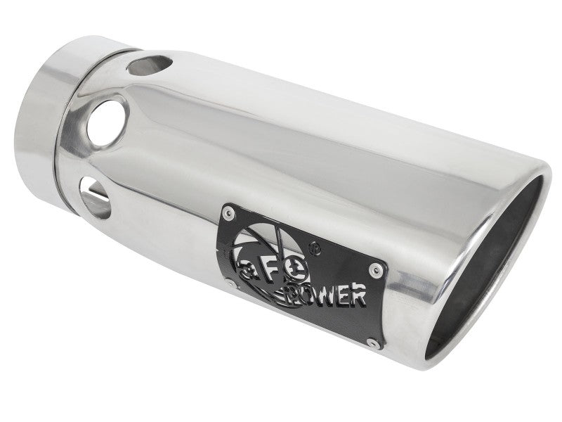 aFe Large Bore-HD 4in 409SS DPF-Back Exhaust System w/Polished Tips 20 GM Diesel Trucks V8-6.6L 49-44126-P 49-44126-P Photo - Unmounted