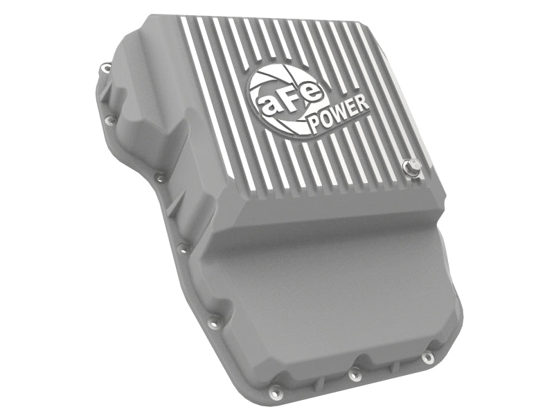 aFe Transmission Pan Raw w/ Machined Fins 13-19 Dodge Diesel Trucks L6-6.7L (td) 46-71160A 46-71160A Photo - Unmounted
