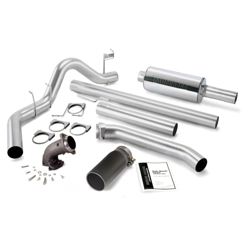 Banks Power 98-02 Dodge 5.9L Std Cab Monster Exhaust w/ Power Elbow - SS Single Exhaust w/ Black Tip 48637-B 48637-B Photo - Primary