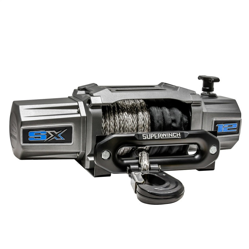 Superwinch 12000 LBS 12 VDC 3/8in x 80ft Synthetic Rope SX 12000SR Winch - Graphite 1712201 1712201 Photo - Unmounted