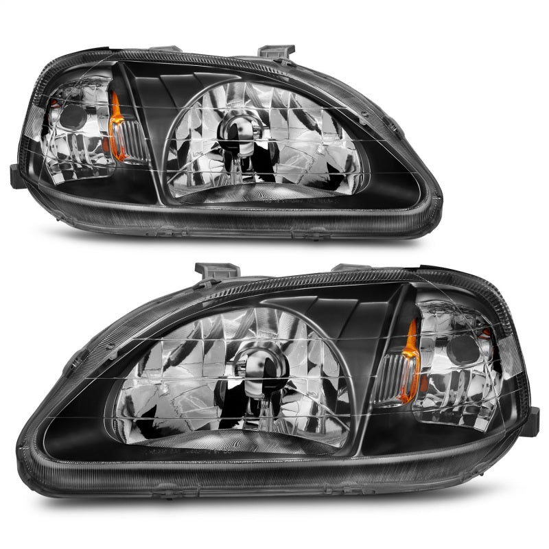 Anzo 1999-2000 Honda Civic Crystal Headlights Black 121070 Photo - Unmounted
