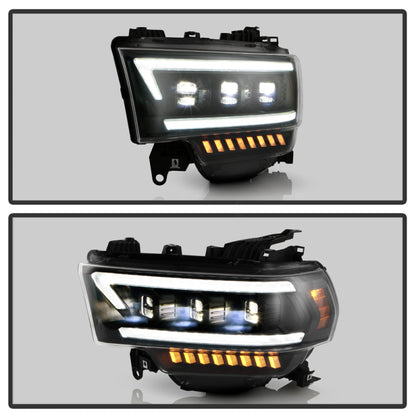 SPYDER 19-22 Dodge Ram 2500/3500 (Halogen Model Only) Proj. Headlights (PRO-YD-DR19HDHALAP-SEQ-BK) 5088604 5088604 User 5