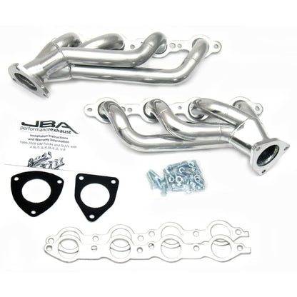 JBA 03-06 GM Truck 6.0L LS w/o EGR 1-5/8in Primary Silver Ctd Cat4Ward Header 1850S-3JS 1850S-3JS Photo - Primary