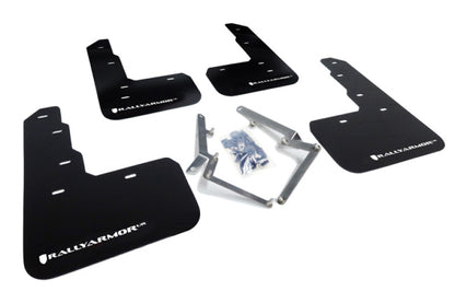 Rally Armor  17-18 Honda Civic Type R (Type R Only) UR Black Mud Flap MF47-UR-BLK/WH Photo - Primary