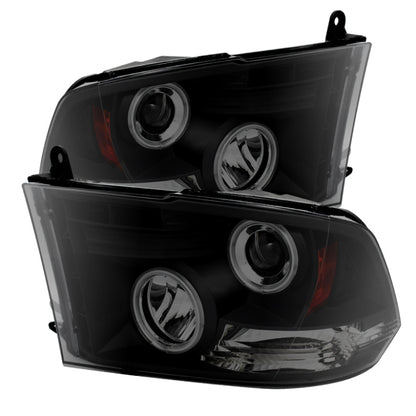 Spyder Dodge Ram 1500 09-14 Projector Halogen Model- CCFL Halo LED - Blk Smke PRO-YD-DR09-CCFL-BSM 5078810 5078810 Photo - Primary