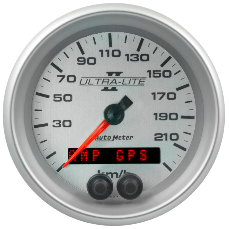 Autometer Ultra-Lite II 3-3/8in. 225KM/H (GPS) Speedometer Gauge 4980-M 4980-M Photo - Primary