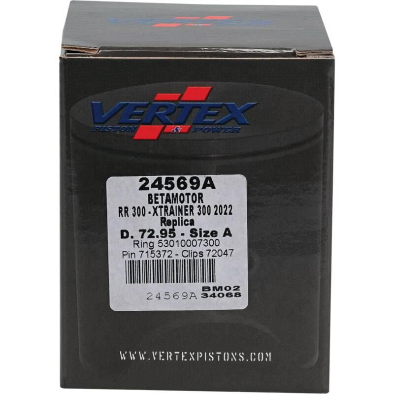 Vertex Pistons Vertex Piston 22-24 Beta RR 2T 300 300cc Cast Replica Piston Kit 24569A 24569A Photo - Primary