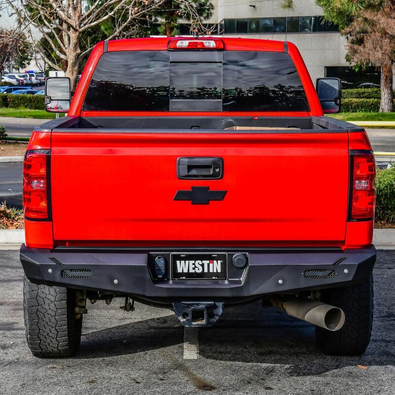 Westin 14-18 Chevy Silverado 1500 Pro-Series Rear Bumper - Textured Black 58-421005 58-421005 Photo - Mounted