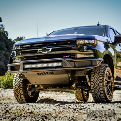 Westin 19-20 Chevy Silverado 1500 Outlaw Front Bumper - Textured Black 58-61215 58-61215 Photo - Mounted