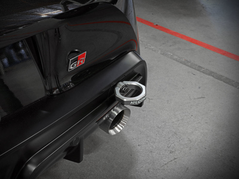 aFe Control Rear Tow Hook Gray 20-21 Toyota GR Supra (A90) 450-721002-G 450-721002-G Photo - Mounted