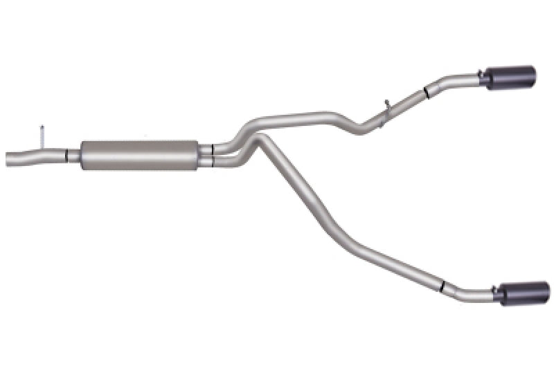 Gibson 11-14 Ford F-150 FX4 5.0L 3in/2.5in Cat-Back Dual Split Exhaust - Black Elite 69541B 69541B Photo - Primary