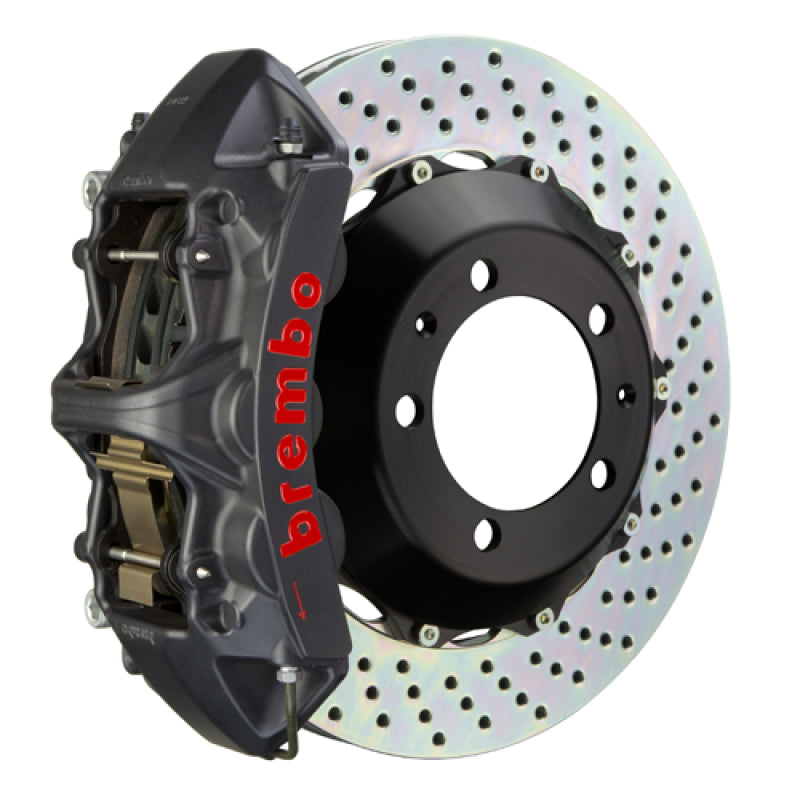 Brembo 20+ Corvette C8/C8 Z51 Front GTS BBK 6 Piston Cast 380x32 2pc Rotor Drilled-Black HA 1M1.9058AS