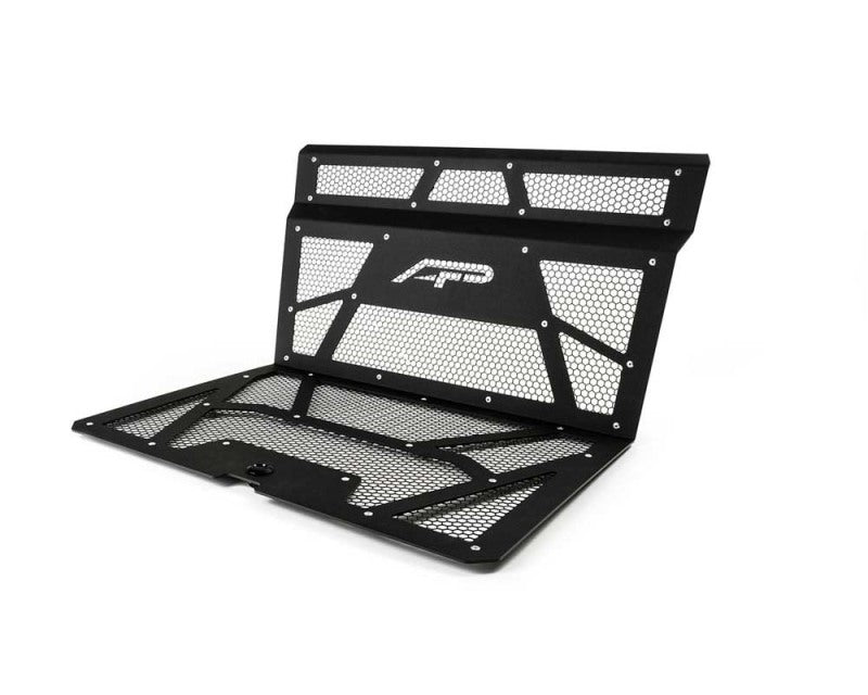 Agency Power 14-18 Polaris RZR XP 1000 / XP Turbo Vented Engine Cover - Matte Black/Gloss Black Mesh AP-RZR-111-FMB-MGBLK