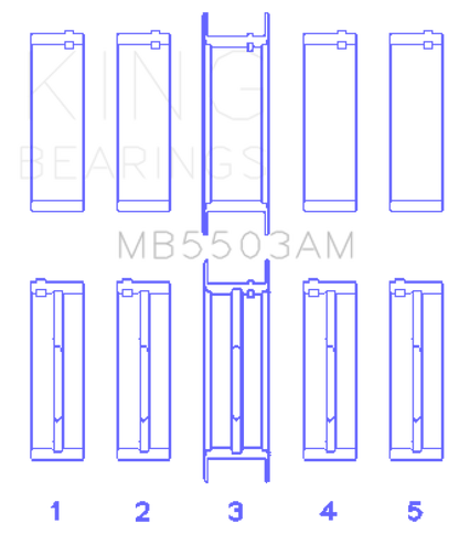 King Engine Bearings King Ford V8 351ci 5.8L 16v Crankshaft Main Bearing Set (Set of 5) MB5503AM MB5503AM Photo - Primary