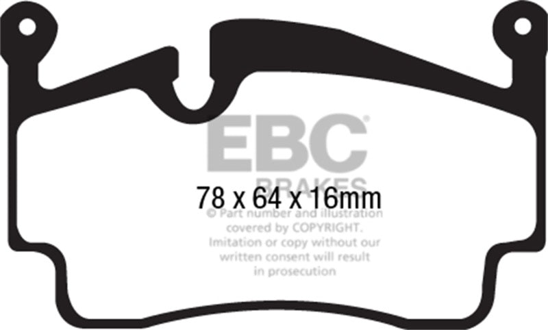 EBC 05-09 Porsche 911 (997) (Cast Iron Rotor only) 3.6 Carrera 2 Sport Bluestuff Rear Brake Pads DP52216NDX DP52216NDX Photo - Primary