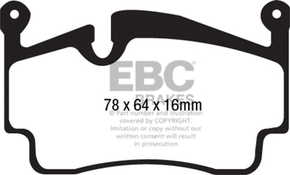 EBC 05-09 Porsche 911 (997) (Cast Iron Rotor only) 3.6 Carrera 2 Sport Bluestuff Rear Brake Pads DP52216NDX DP52216NDX Photo - Primary