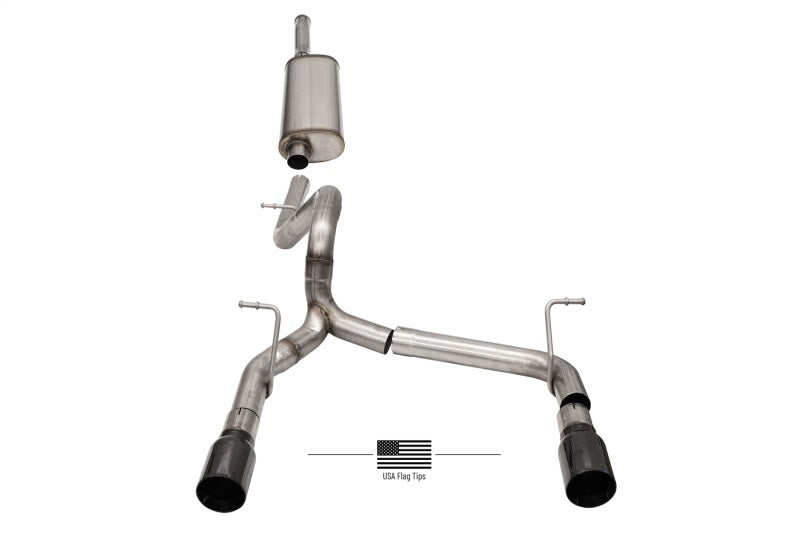 Corsa 18-21 Jeep Wrangler JLU 3.6L 2.75in Sport Cat-Back Exhaust w/ Black Tips 21124BLKUSA 21124BLKUSA Photo - Primary