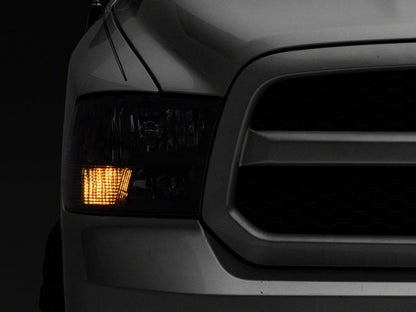 Raxiom 09-18 Dodge RAM 1500 Axial Series Euro Style Headlights w/ Dual Bulb Blk Housing (Clear Lens) R118016 R118016 Photo - Close Up