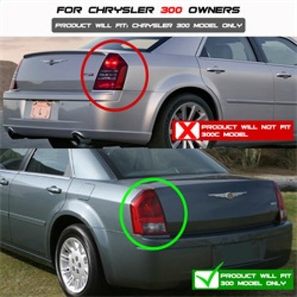 Spyder Chrysler 300 05-07 V2 Light Bar LED Tail Lights - Black ALT-YD-CHR305V2-LED-BK 5083326 5083326 Photo - Mounted