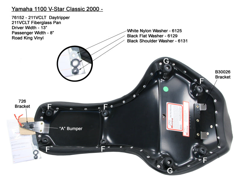 Mustang Motorcycle Daytripper Seat V-Star 1100 76152