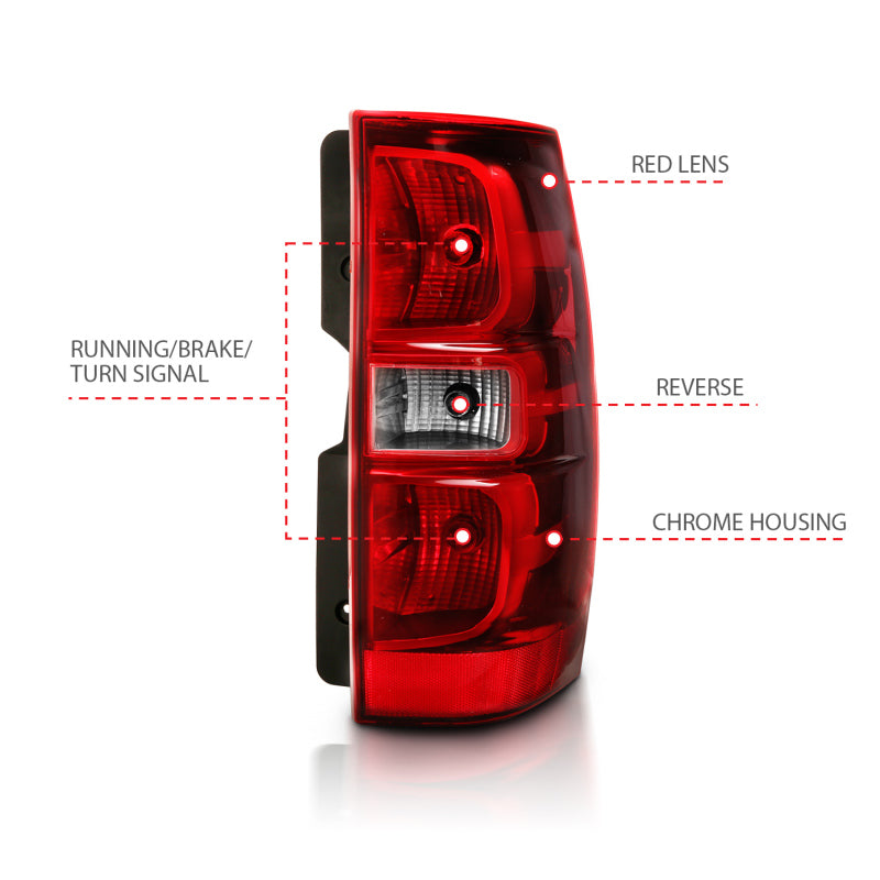 ANZO 2007-2014 Chevy Tahoe Taillight Red/Clear Lens (OE Replacement) 311304 311304 User 3