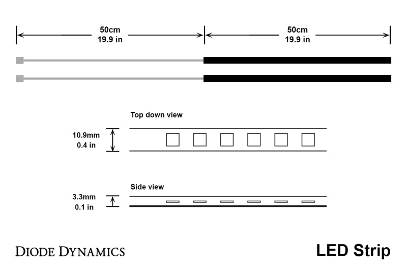 Diode Dynamics LED Strip Lights - Blue 50cm Strip SMD30 WP DD2200 DD2200 User 8