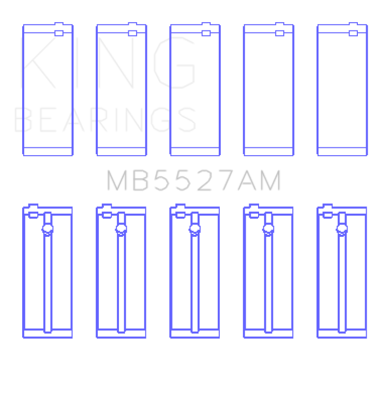 King Engine Bearings King Toyota 2A/3A/4A Crankshaft Main Bearing Set MB5527AM0.5 MB5527AM0.5 Photo - Primary