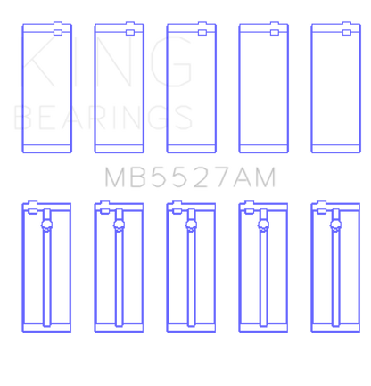 King Engine Bearings King GM DOHC 16 Valve/SOHC 8 Valve / Toyota SOHC 8 Valve/DOHC 16 Valve (Size +0.25) Main Bearing Set MB5527AM0.25 MB5527AM0.25 Photo - Primary