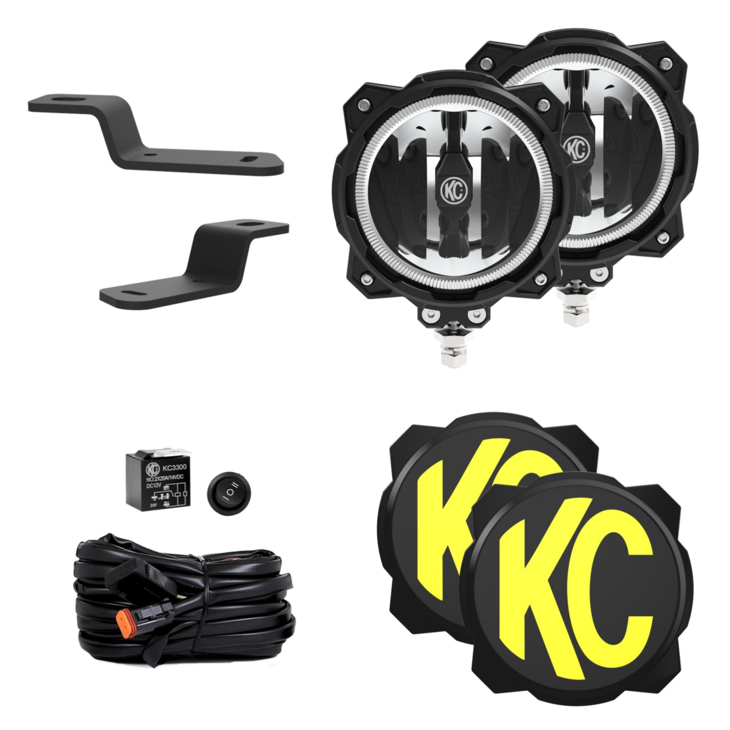 KC HiLiTES 21+ Ford Bronco Gravity LED Pro6 Wide-40 2-Light Sys Ditch Light Kits 97160