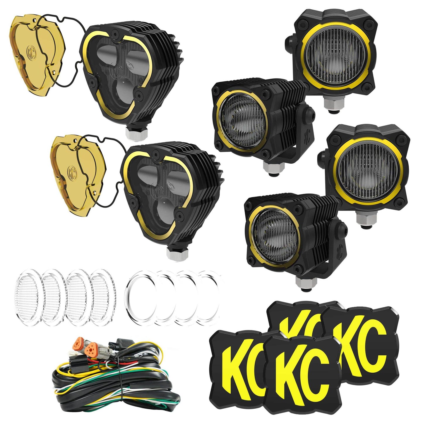 KC HiLiTES 21-24 Ford Bronco Hybrid Front Bumper SAE LED Light Kit 97169