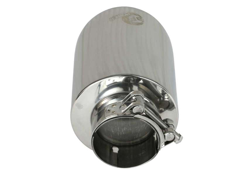 aFe MACH Force-Xp 2-1/2in 304 SS Clamp-On Exhaust Tip 2.5in In / 4.5in Out / 7in.L - Polished 49T25454-P071 49T25454-P071 Photo - Unmounted