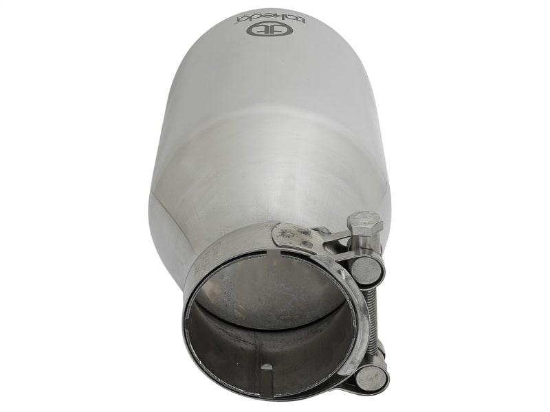 aFe Takeda 304 Stainless Steel Clamp-On Exhaust Tip 2.5in. Inlet / 4.5in. Outlet / 9in. L - Polished 49T25454-P09 49T25454-P09 Photo - Unmounted