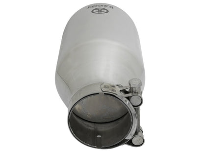 aFe Takeda 304 Stainless Steel Clamp-On Exhaust Tip 2.5in. Inlet / 4.5in. Outlet / 9in. L - Polished 49T25454-P09 49T25454-P09 Photo - Unmounted