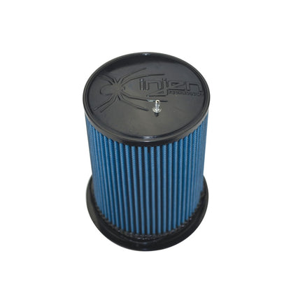 Injen SuperNano-Web Air Filter 5in Flange ID 7in Base/ 7.9in Height/ 5in Top/ Filter Monitor Nipple X-1106-BB X-1106-BB Photo - Unmounted