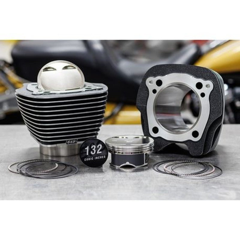 S&S Cycle 2017+ M8 Models 4.320in Bore 4.500in Stroke Cylinder Kit - Black Granite w/ Highlight 910-0847 910-0847 Photo - Primary